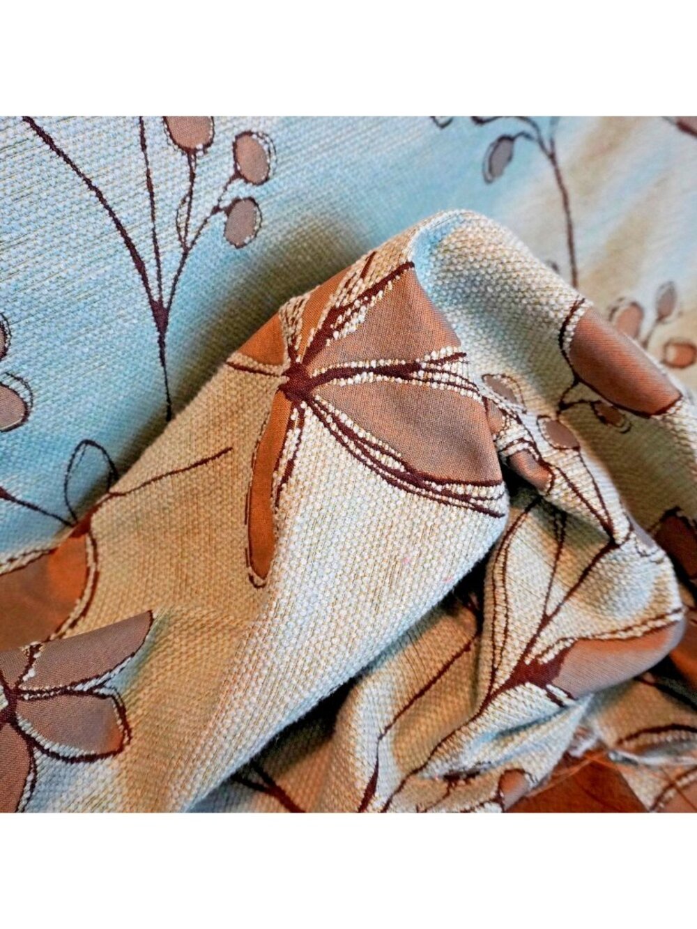 Upholstery Fabric by Yard 57" Powder Blue Floral Botanical Jacquard Home Decor